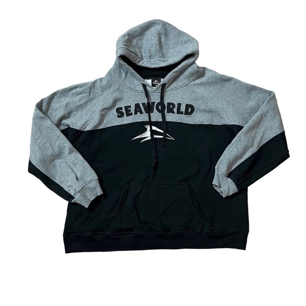 ⭐️50% SALE⭐️ SeaWorld Hoodie Sweatshirt Gray Black  Size XXL